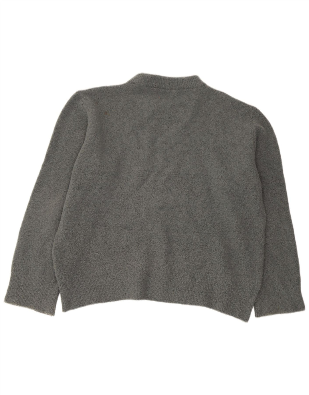 Zara Damen-Pullover, übergroß, Rundhalsausschnitt, Gr. 14, Mittelgrau, Acryl