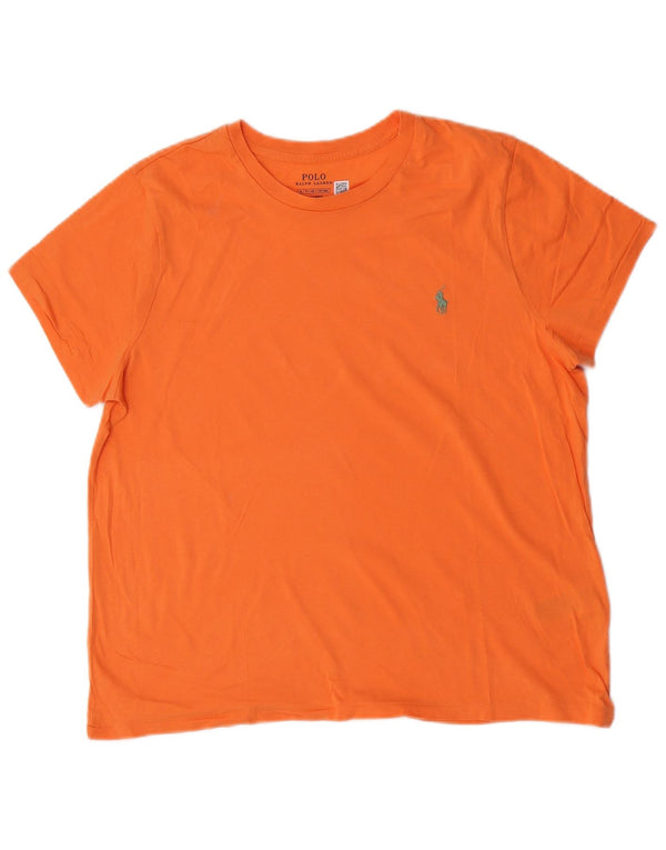 Polo Ralph Lauren Damen T-Shirt Top UK 18 XL Orange Baumwolle