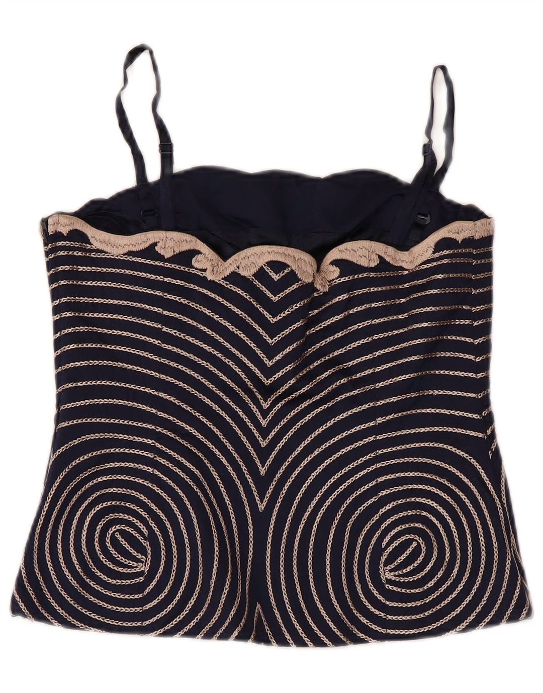 COAST Damen-Korsett-Oberteil, UK 10, Größe S, Marineblau, Blumenmuster, Seide