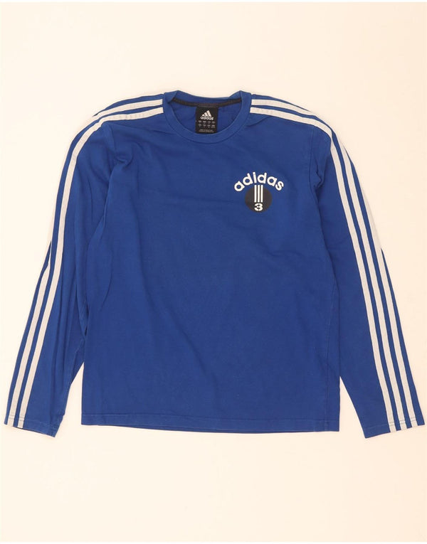 Adidas Herren Graphic Top Langarm Small Blau Baumwolle