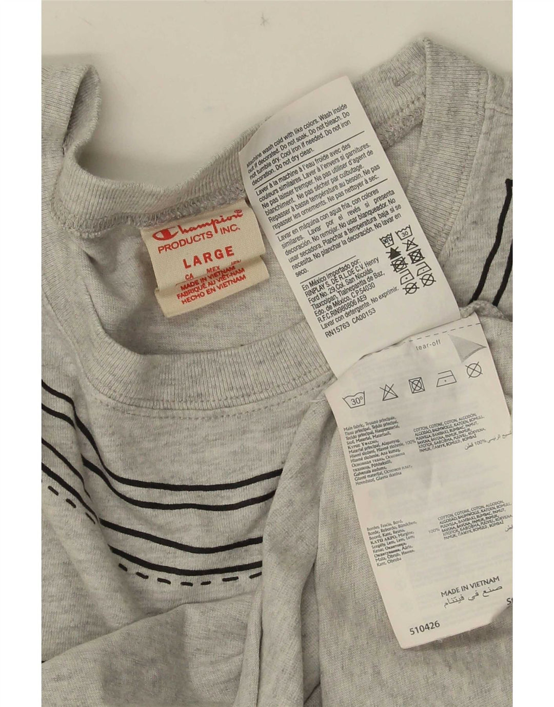 Champion Herren-T-Shirt mit Grafik, Größe L, Grau, Baumwolle