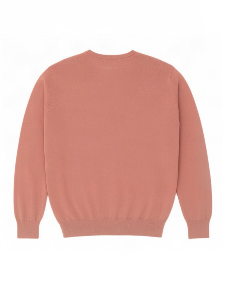 Marks & Spencer Herren-Pullover mit V-Ausschnitt, groß, rosa Baumwolle