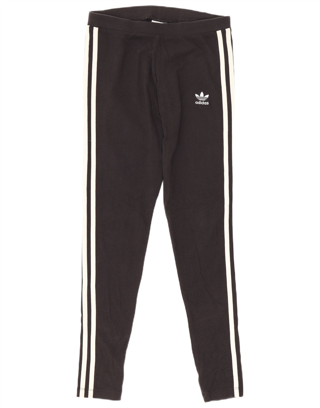 Adidas Damen Leggings UK 10 Small Schwarz Baumwolle