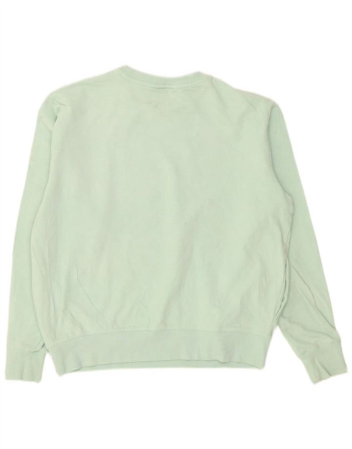 Fila Damen Sweatshirt Pullover UK 14 Medium Türkis Baumwolle