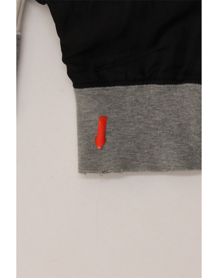 Nike Herren-Kapuzenpullover mit grafischem Reißverschluss, Mittelschwarz, Colourblock-Baumwolle