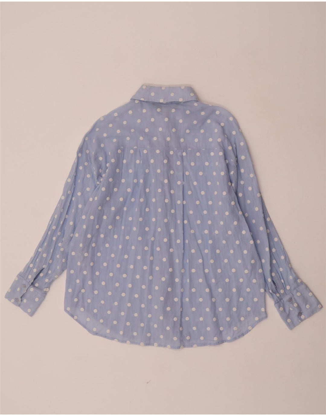 Zara Damen-Hemd UK 10 Small Blue Polka Dot Polyester