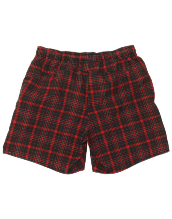 Adidas Herren-Sportshorts, klein, rot kariert, Polyester