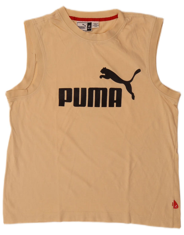 Puma Boys Graphic Vest Top 15-16 Jahre XL Gelbe Baumwolle
