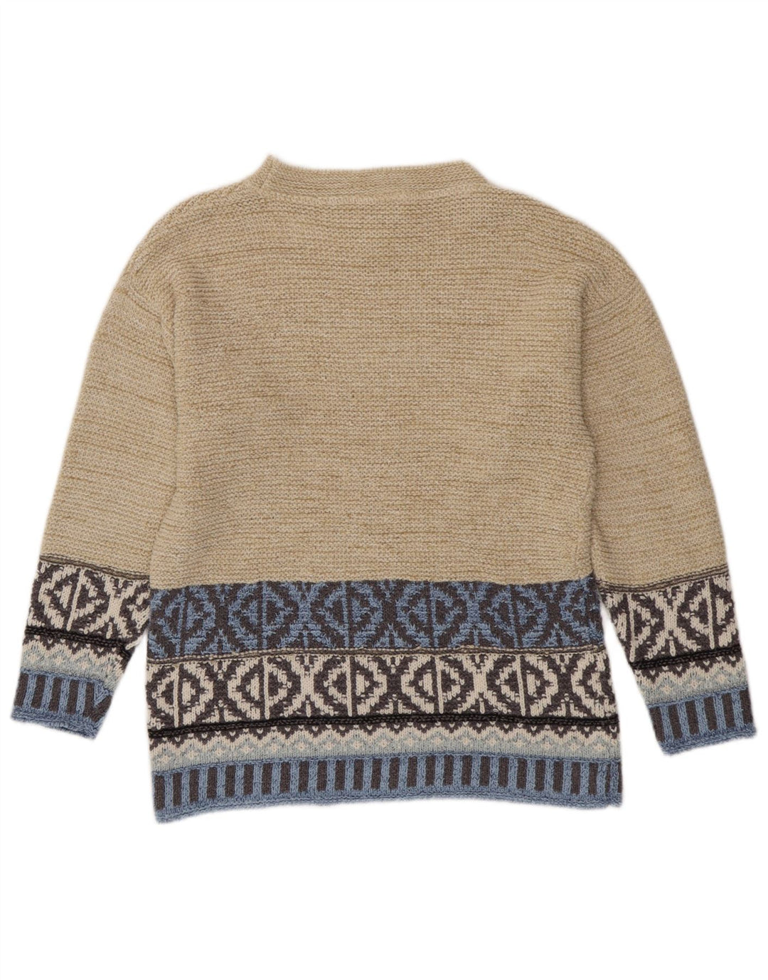 Camelot Damen-Pullover mit Rundhalsausschnitt, Gr. 10, klein, beige, geometrisch