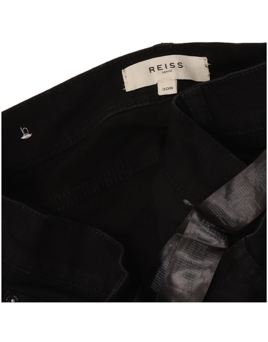 Reiss Damen Slim Jeans W30 L32 Schwarze Baumwolle