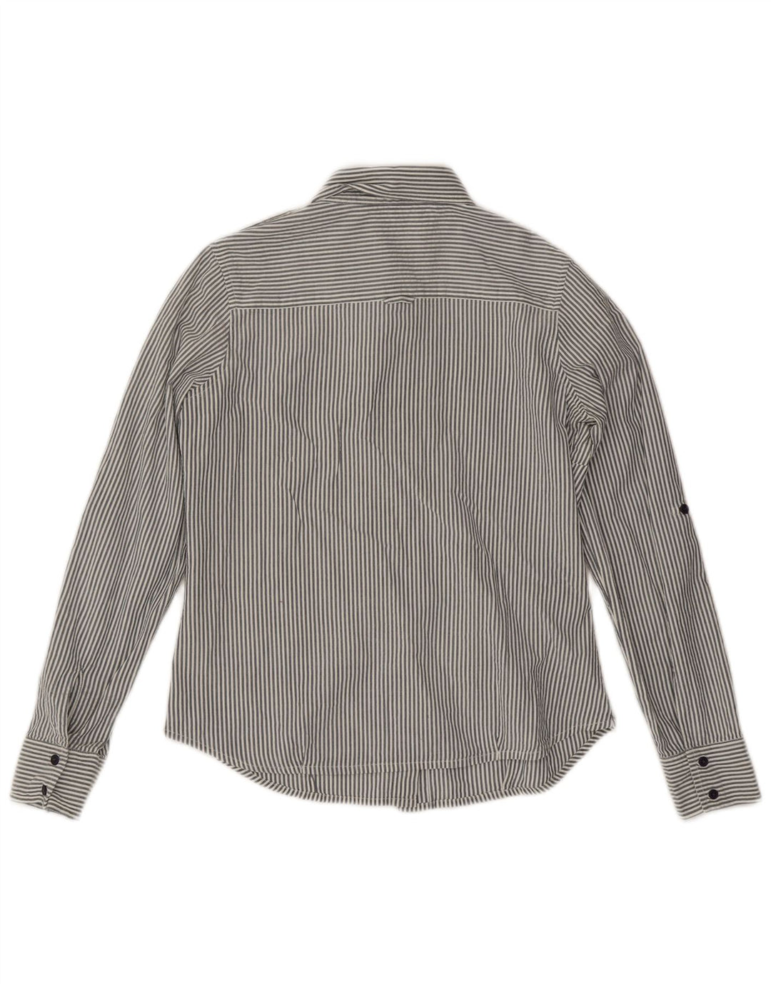 Carrera Damen Hemd UK 12 Mittelgrau gestreift