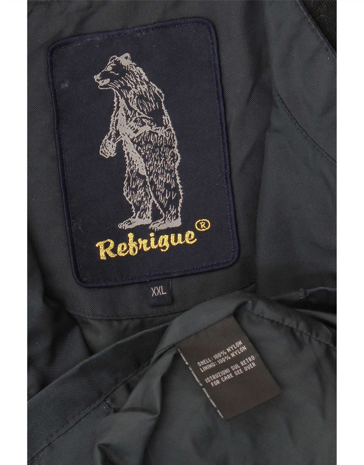 Refrigue Herren Bomberjacke UK 44 2XL Marineblaues Colourblock-Nylon