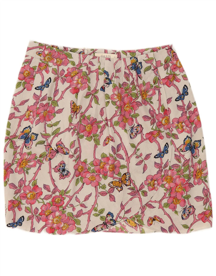 Oasis Damen Wickel-Minirock UK 12 Medium W32 Mehrfarbig geblümt