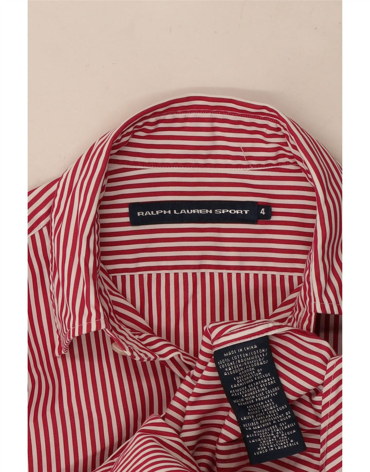 RALPH LAUREN Damenhemd US 4 Kleine rot gestreifte Baumwolle