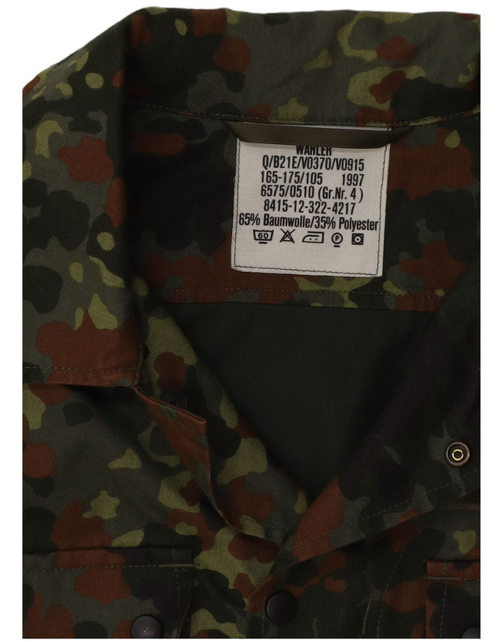 VINTAGE Herren Militärjacke UK 40 Große Khaki Camouflage Baumwolle