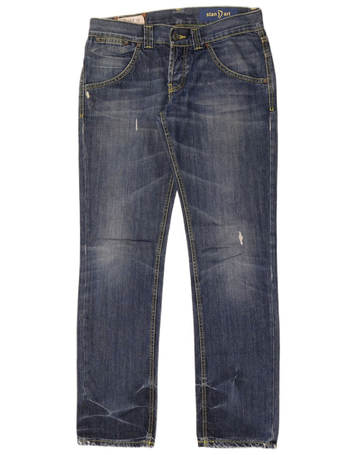 Dondup Damen Stan Dart Straight Jeans W29 L32 Blaue Baumwolle