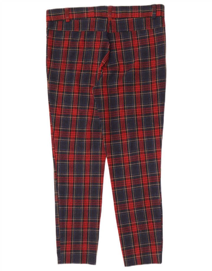 Schmale, verkürzte Damenhose von Zara, Größe L, W30, L25, rot kariert
