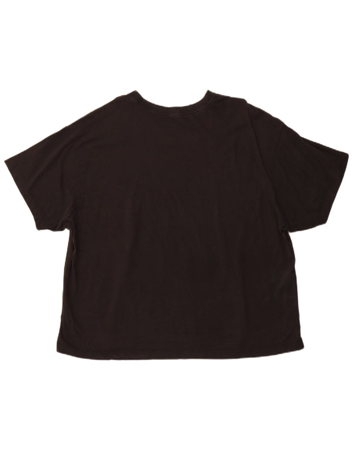 NIKE Damen T-Shirt Top UK 20 2XL Schwarz Baumwolle