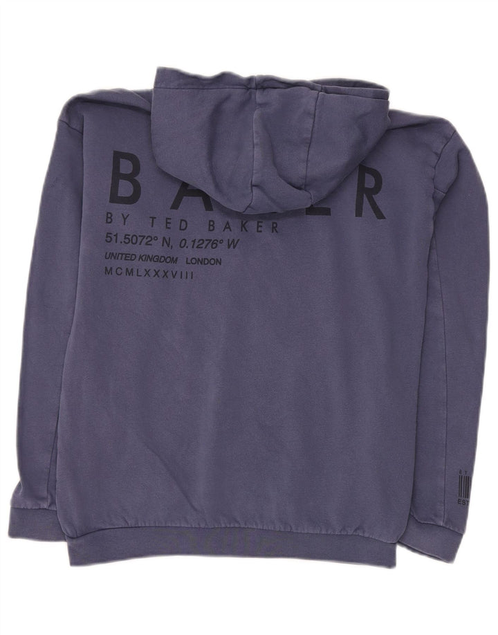 Ted Baker Jungen-Pullover mit grafischem Kapuzenpullover, 12–13 Jahre, blaue Baumwolle