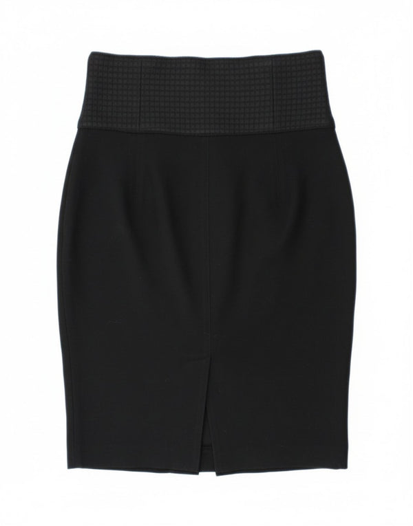 Pinko Damen Bleistiftrock UK 12 Medium W28 Schwarze Viskose