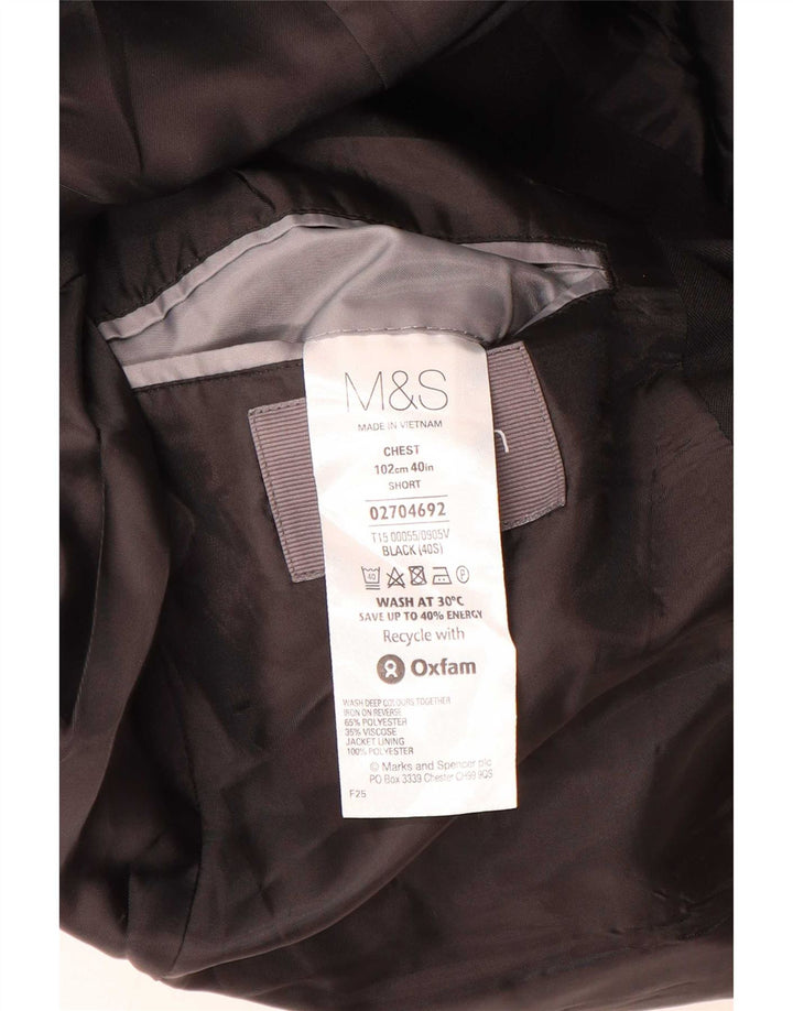Marks & Spencer Herren-Blazer mit 2 Knöpfen, Größe UK 40, mittelschwarz