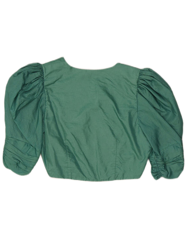 Vintage Damen 3/4 Ärmel Bolero Top UK 10 Small Grün