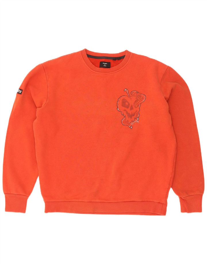 Superdry Herren Grafik-Sweatshirt-Pullover aus mitteloranger Baumwolle