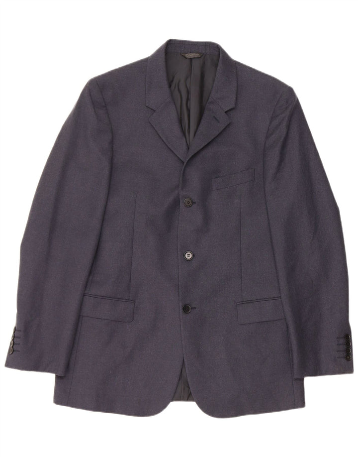 Calvin Klein Herren 3-Knopf-Blazerjacke IT 50 Große marineblaue Schurwolle