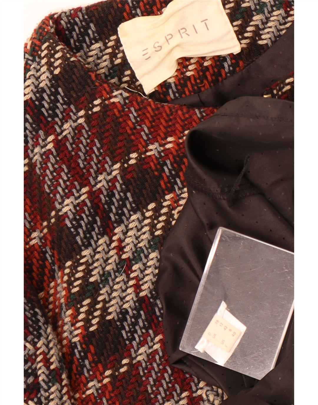 Esprit Damen Mantel UK 12 Medium Burgundy Check