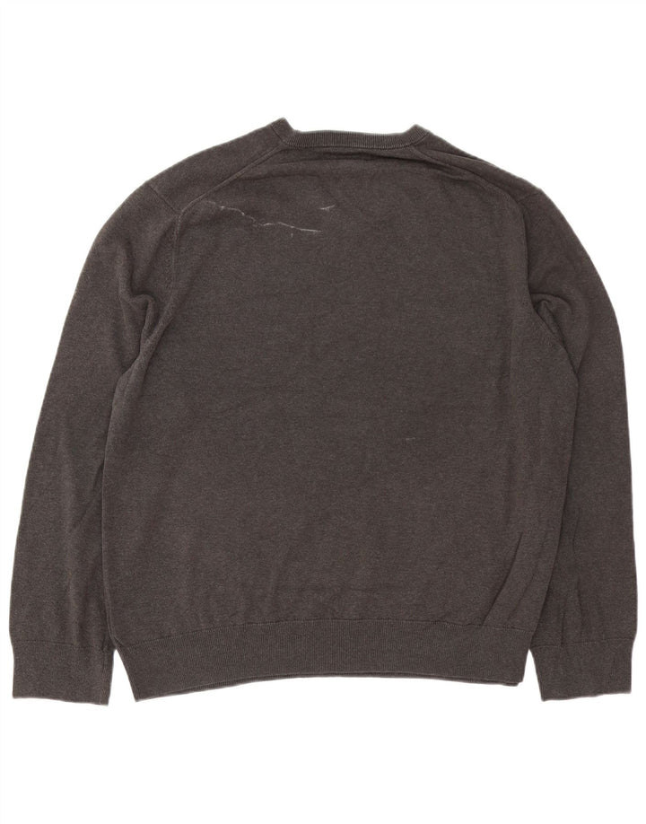 MARKS & SPENCER Herren-Pullover mit V-Ausschnitt, 2XL, graue Baumwolle