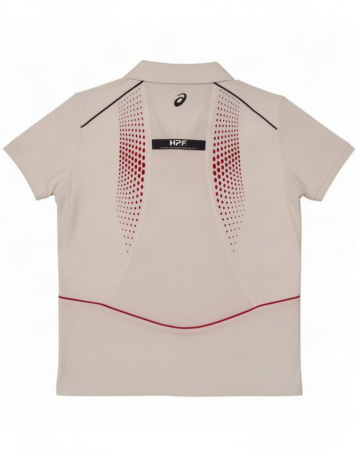 Asics Damen Grafik-Poloshirt UK 14 Medium White Polyamid