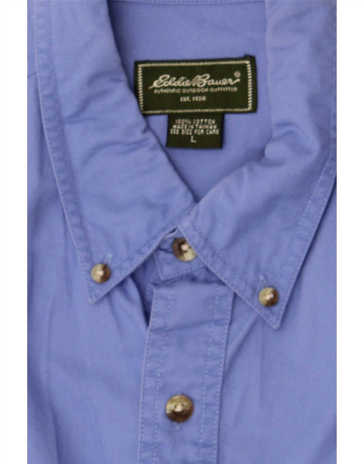 Eddie Bauer Herrenhemd Große blaue Baumwolle