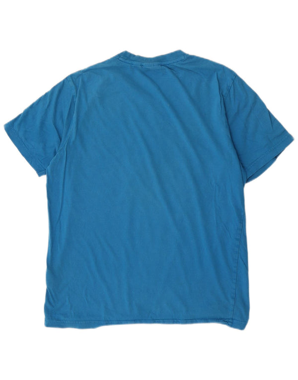 Fila Herren Grafik-T-Shirt-Oberteil aus mittelblauer Baumwolle
