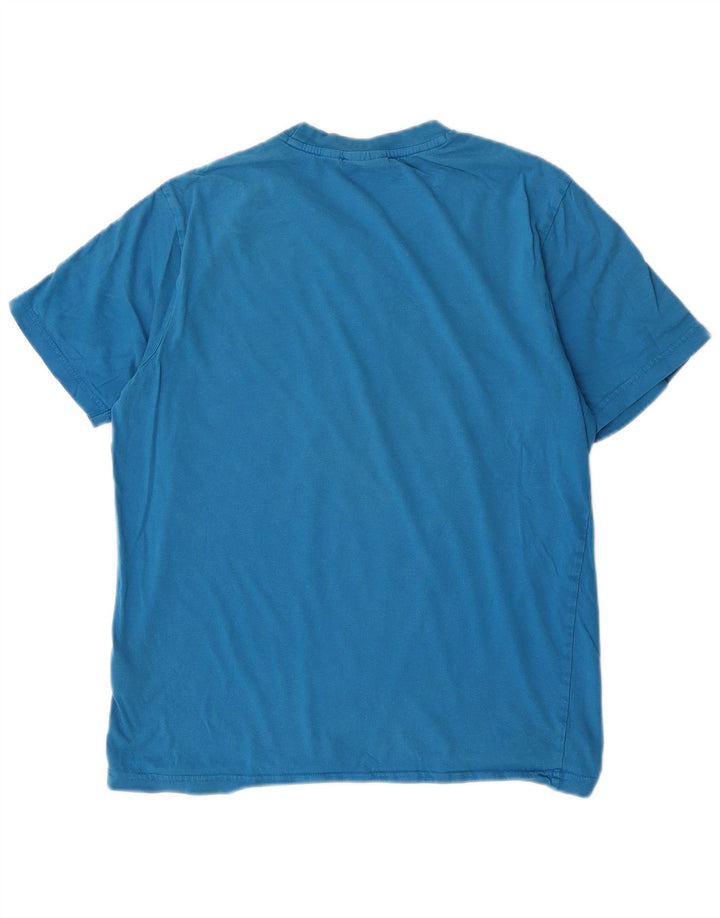 Fila Herren Grafik-T-Shirt-Oberteil aus mittelblauer Baumwolle