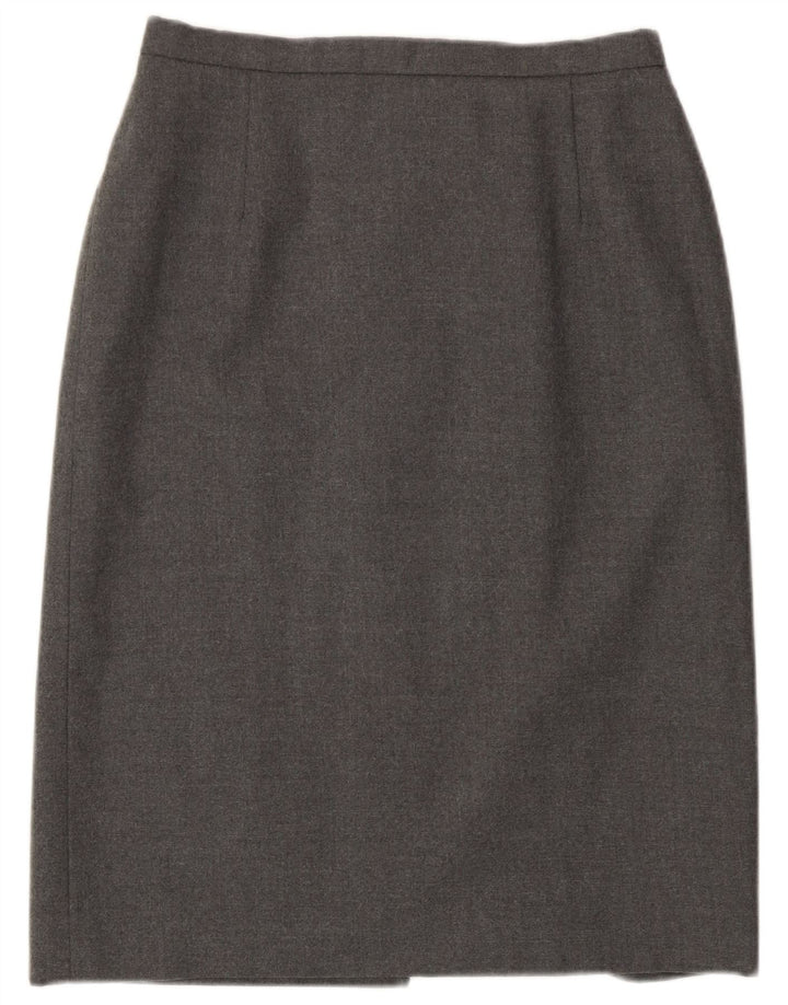 Eastex Damen Bleistiftrock UK 12 Medium W30 Graue Wolle