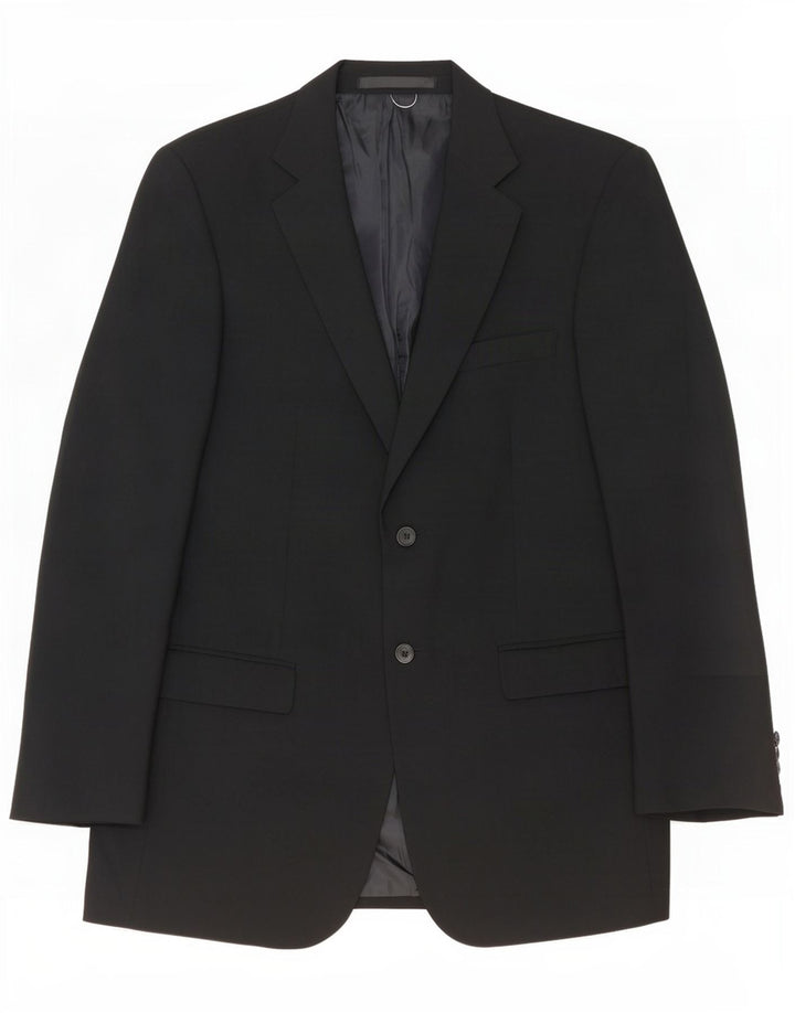 Marks & Spencer Herren-Blazer mit 2 Knöpfen, UK 40, Mittelschwarz, Polyester