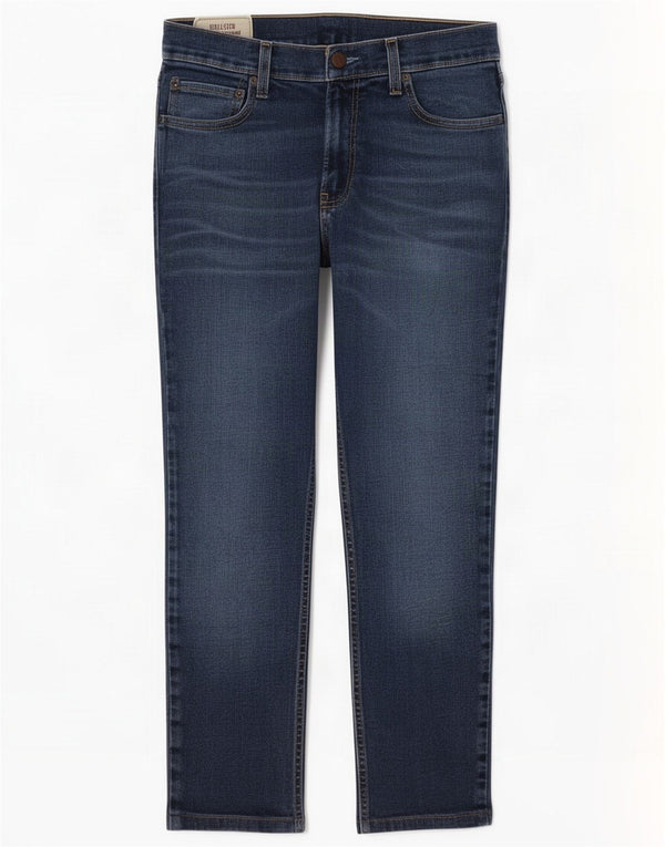 Hollister Damen Super Skinny Cropped Jeans W33 L25 Blaue Baumwolle