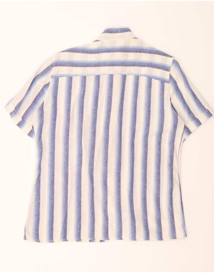 LUCY Mens Short Sleeve Shirt Size 43 Large Blue Striped Vintage Lucy and Second-Hand Lucy from Messina Hembry 