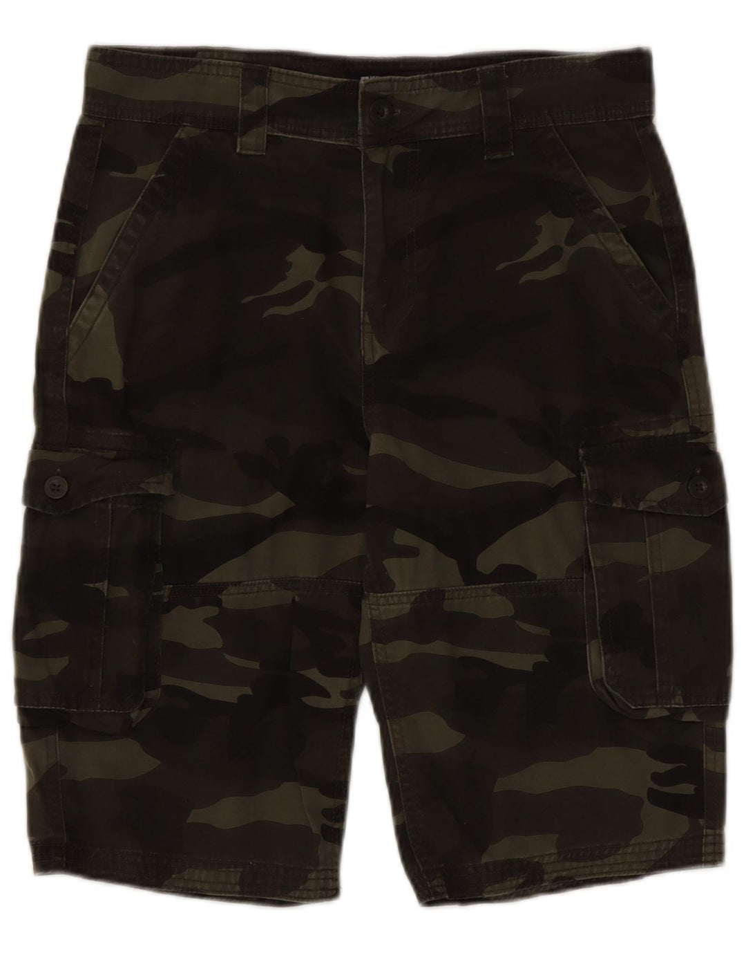 Mountain Warehouse Herren-Cargoshorts W30 aus mittelgrüner Camouflage-Baumwolle