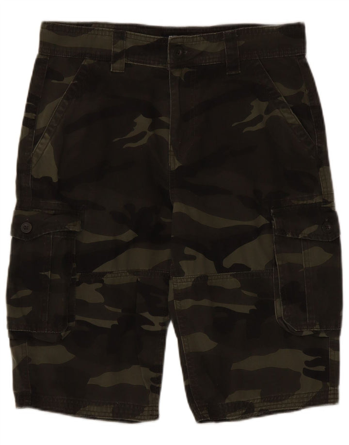 Mountain Warehouse Herren-Cargoshorts W30 aus mittelgrüner Camouflage-Baumwolle