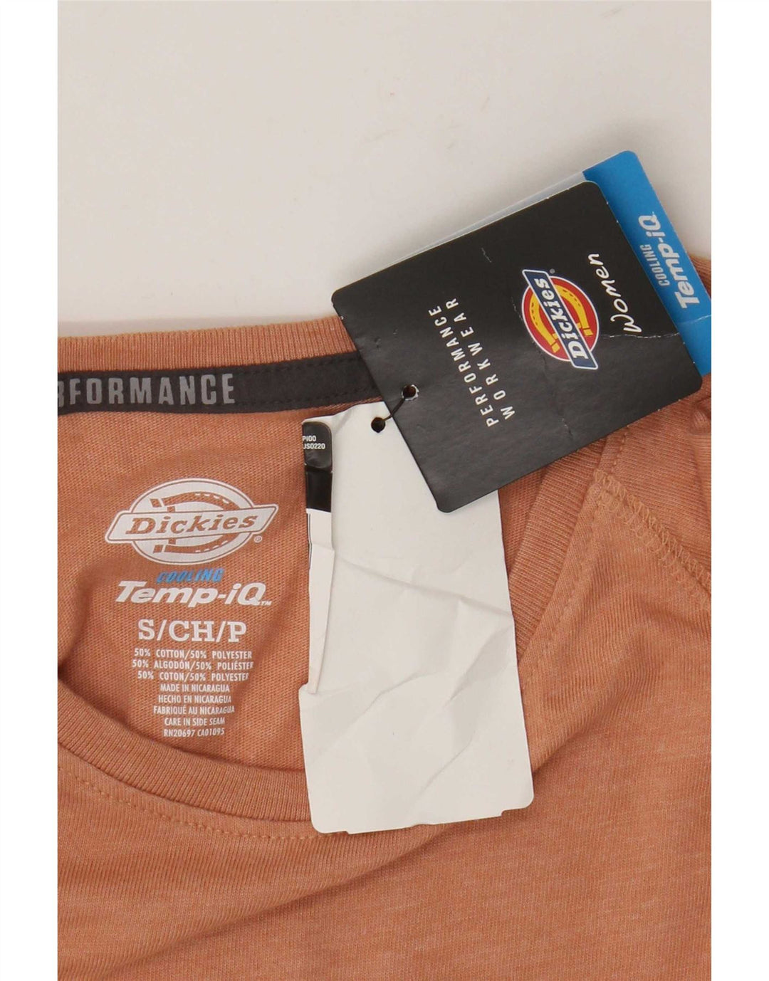 Dickies Damen Top Langarm UK 10 Small Orange Baumwolle