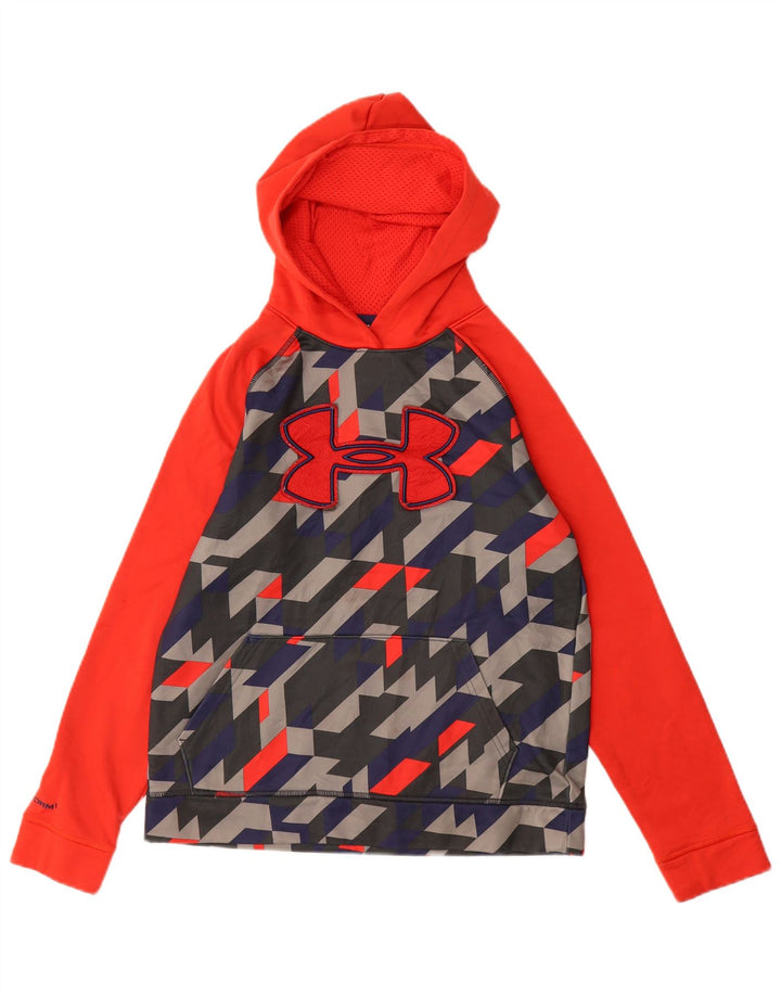 UNDER ARMOUR lockerer Kapuzenpullover für Mädchen, 11–12 Jahre, groß, rot, geometrisch