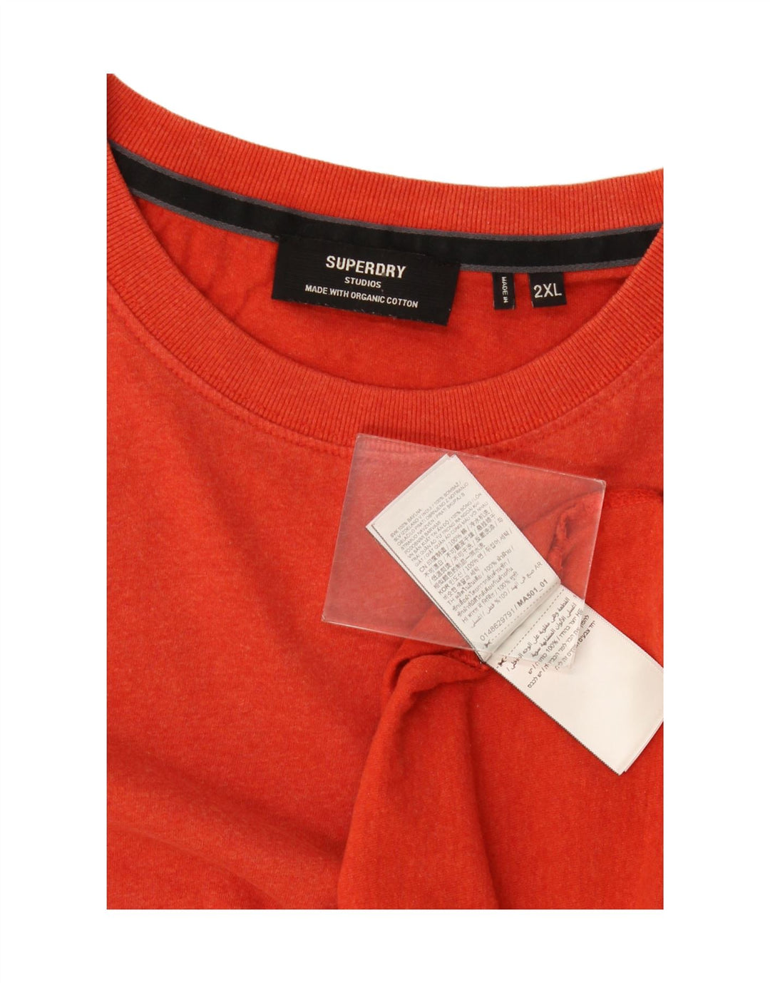 Superdry Herren T-Shirt Top 2XL rote Baumwolle