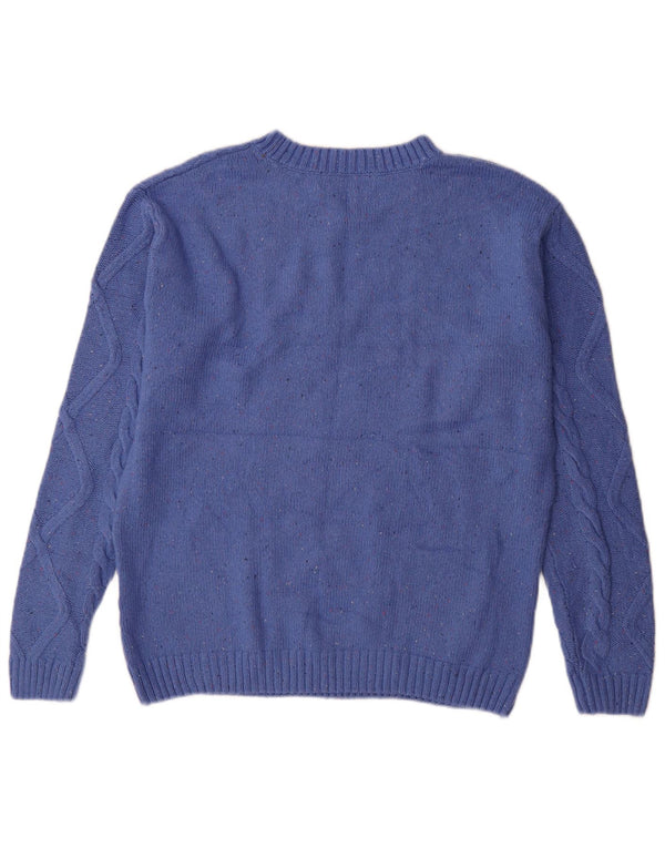 Marks & Spencer Mens Crew Neck Jumper Sweater Small Blue Flecked Cotton