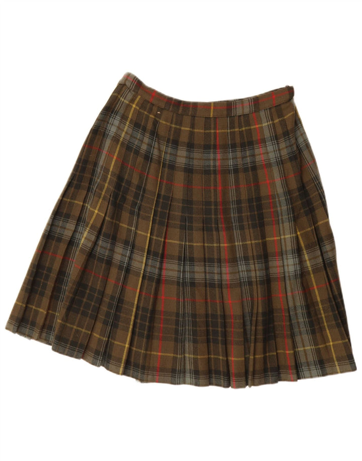 VINTAGE Damen Wickelrock W28 Medium Khaki Plaid