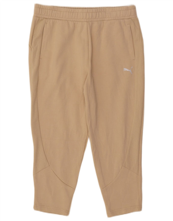 PUMA Damen Capri-Trainingshose, UK 14, Größe L, Beige, Baumwolle