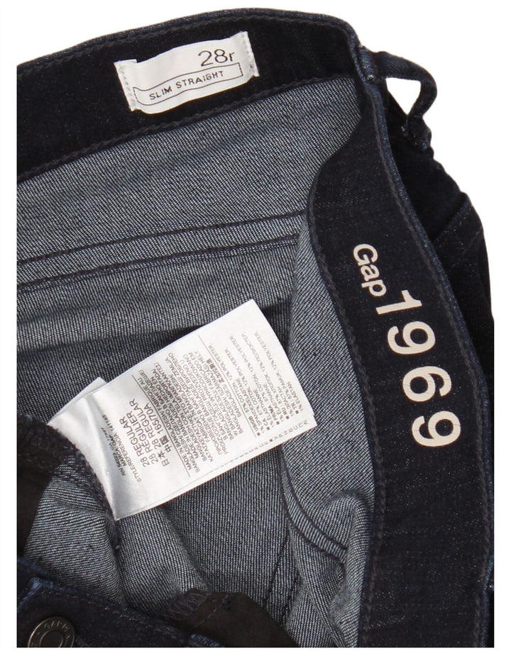 Gap Damen Slim Straight Jeans W28 L32 Marineblau Baumwolle
