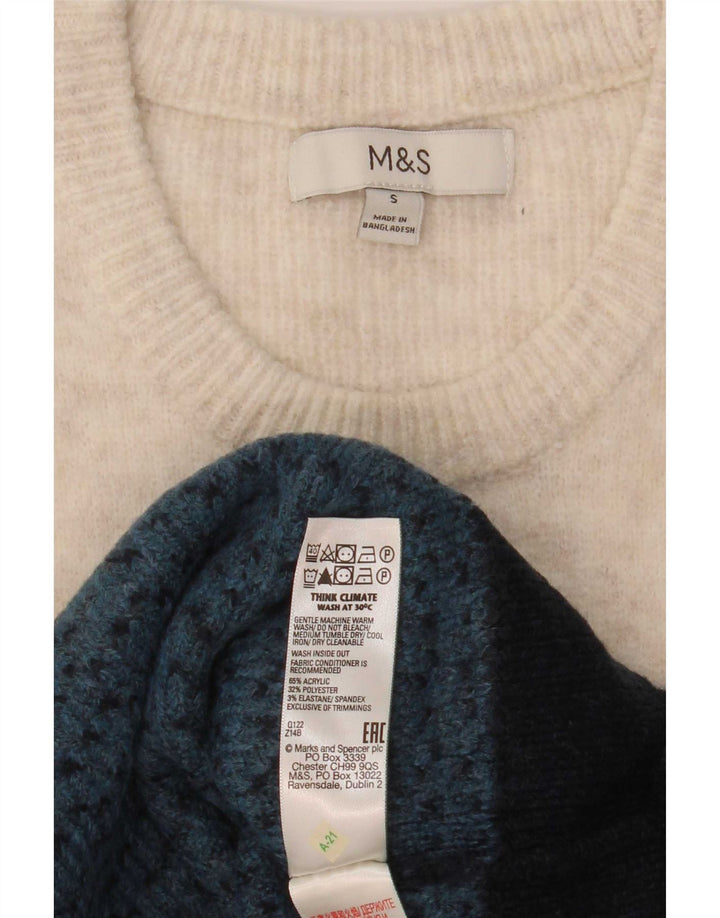 Marks & Spencer Herren-Pullover mit Rundhalsausschnitt, Größe S, Marineblau, Farbblock