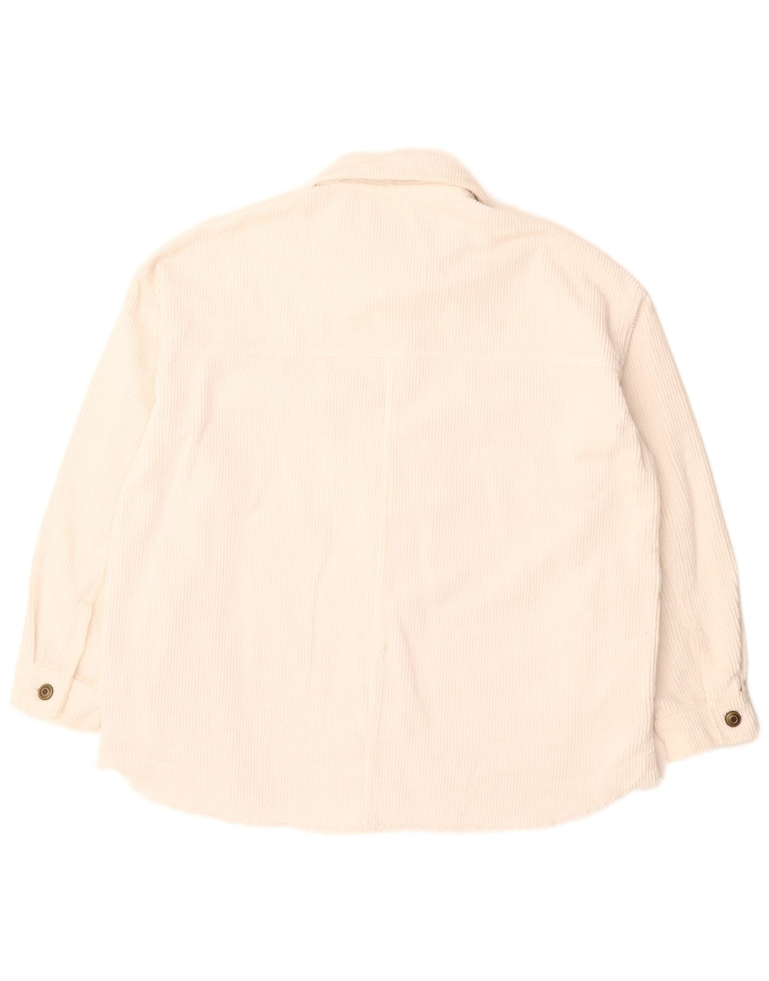 Zara Damen Übergroße Cordjacke UK 10 Small Weiße Baumwolle