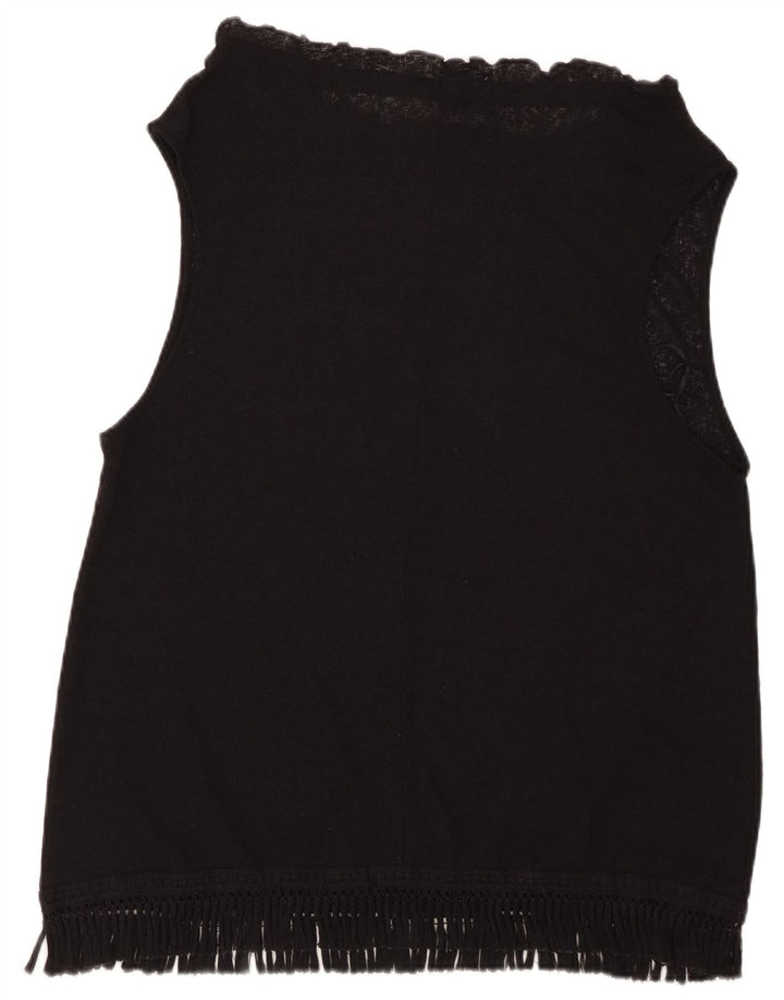 ZARA Damen ärmelloses Blusen-Top, Gr. 42, Größe L, Schwarz